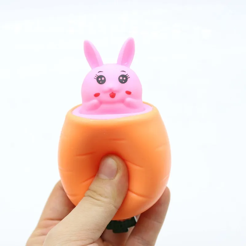 3 Pcs Animal Squeeze Toys Carotte Lapin Fidget Jouets Bunny Stress