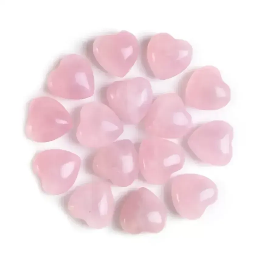 Artes y manualidades Cristal curativo Cuarzo rosa natural Amor Corazón Piedra Chakra Reiki