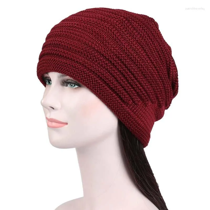 Bérets Femme Homme Knit Slouchy Baggy Beanie Oversize Winter Hat Ski Cap