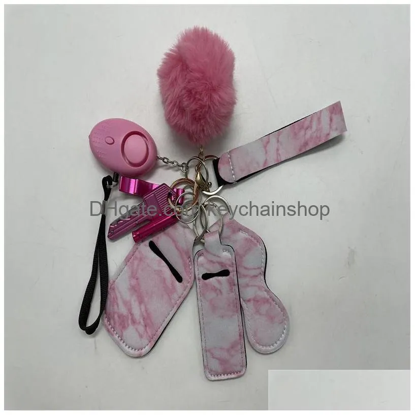 Sleutelhangers Lanyards Dames Alarm Persoonlijke sleutelhangerset Zelfverdediging Veiligheidsbescherming Sleutelhanger voor meisjes Drop Delivery Fashion Acces Dhcnz