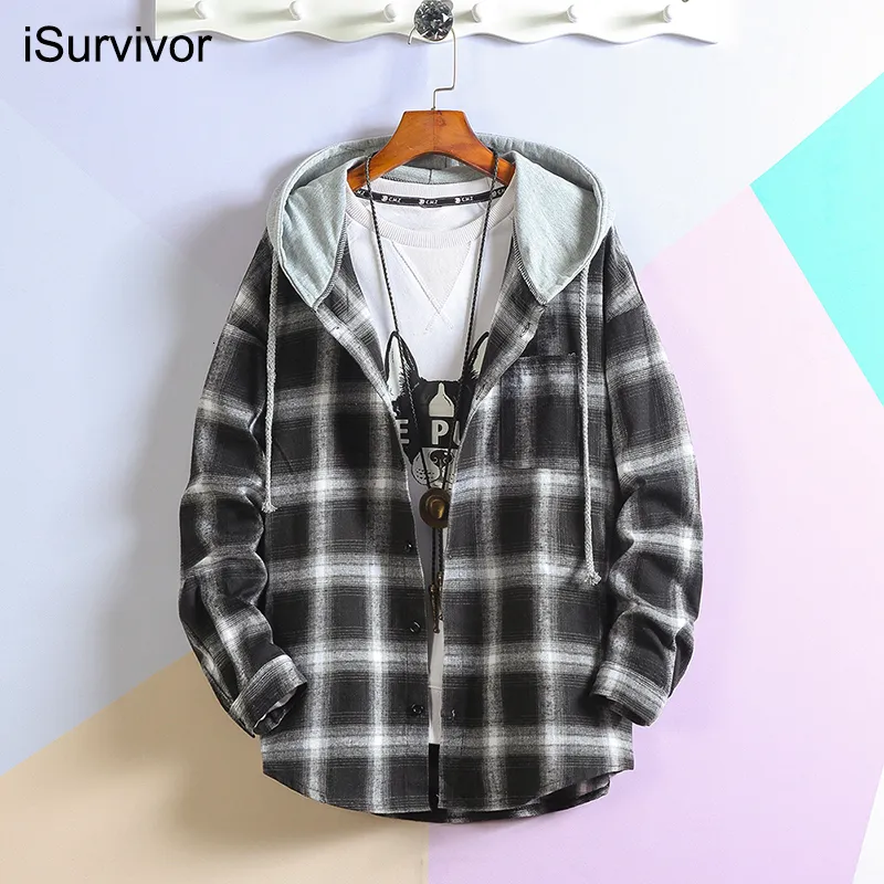 Herrjackor I 2023 Spring Hong Kong Style Single Breasted Shirt Loose Casual Student som bär långärmad hoodie 230809