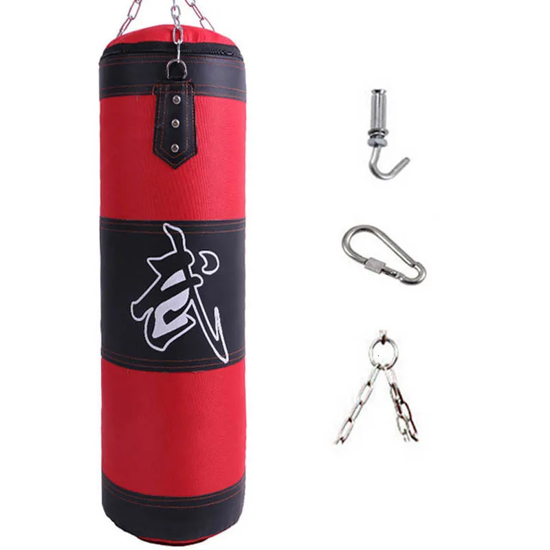 Sac de sable poinçon sac de sable sac de boxe durable sac de frappe lourd avec crochet de chaîne en métal mousqueton crochet d'entraînement de remise en forme coup de pied combat karaté taekwondo 230808