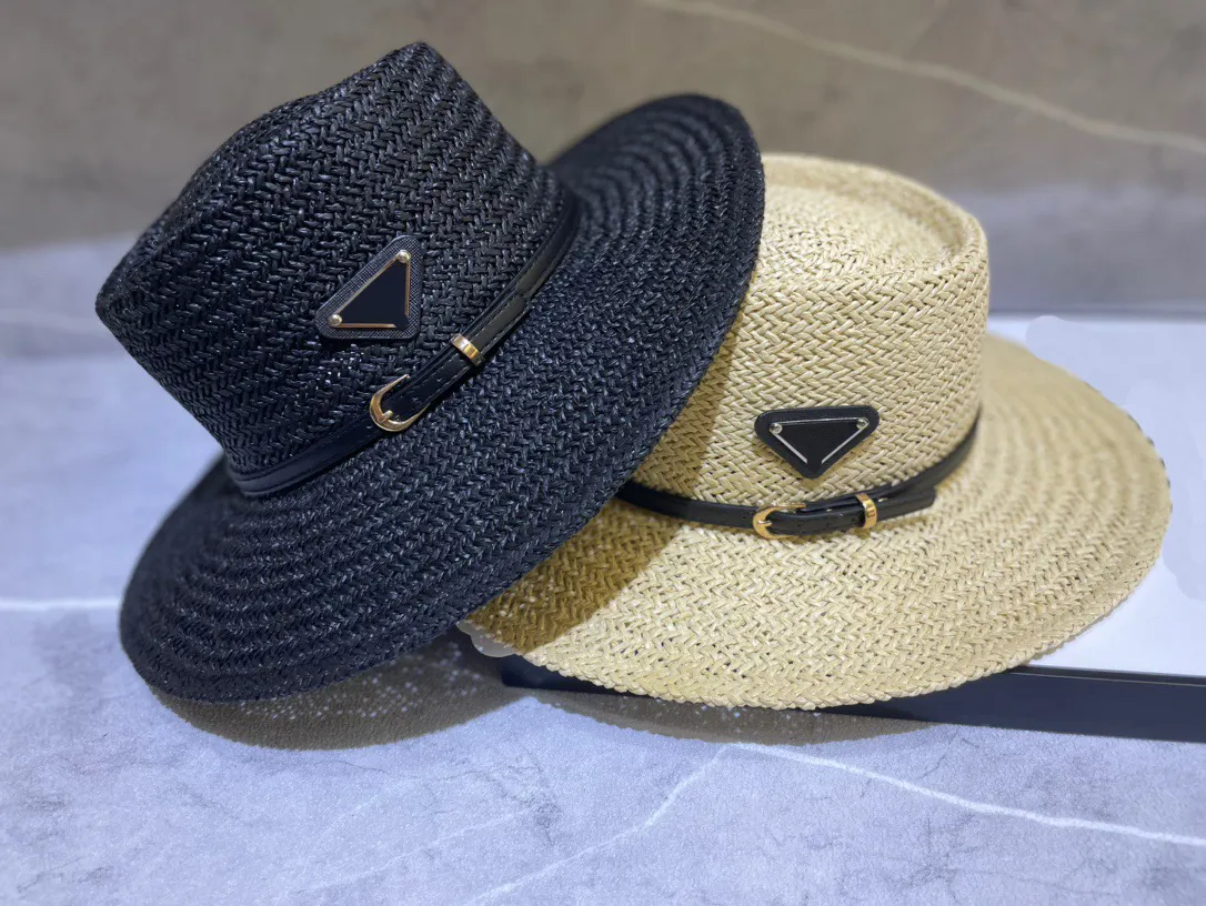 Tasarımcı Top Caps bayanlar güneş şapka çift tarzı metal üçgen etiket güneş kremi güneş şapka açık boş zaman plaj şapkası küçük saçaklı havza şapka moda balıkçı şapkası-dd88