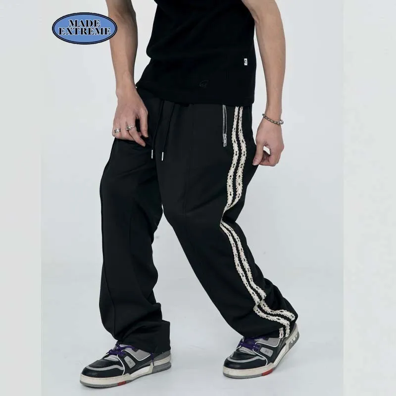 Męskie spodnie Madeextreme Stripe Stripe Pants Men Joggers Men Track Spodnie Hip Hop Pants Streetwear Vintage Spodery 230808