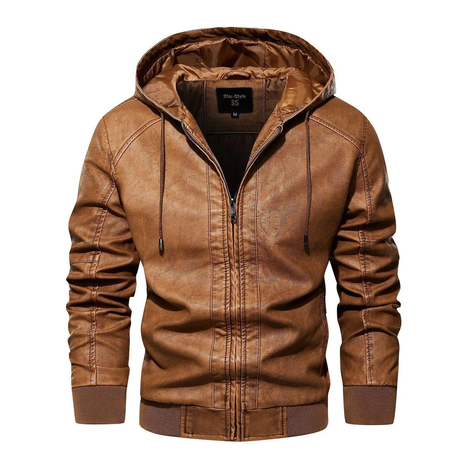 Men's Jackets Autumn and Winter Leather Jacket Hooded Washed Coat Casual Business Boutique Motorcycle Sports 230809