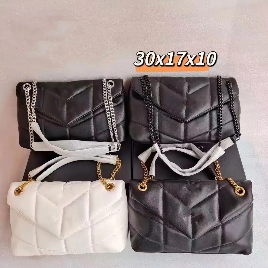 Original High Quality Cloud Bag Women Tote Fashion Designer Luxury Handbags Purses LOULOU PUFFER CHAIN Bag Brand Classic Flip Shoulder Bags Crossbody Bag 30cm