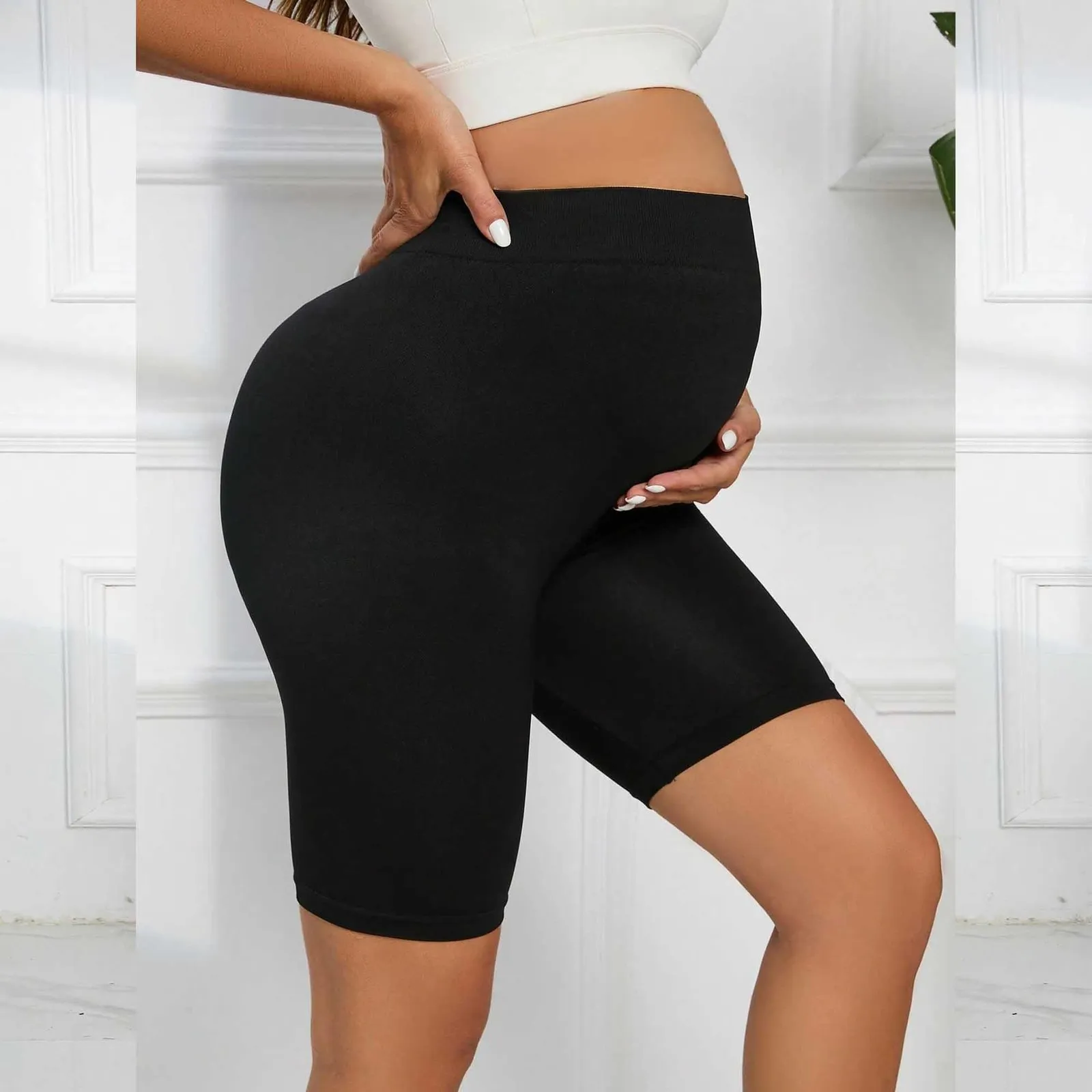 Pantaloncini da donna Pantaloncini premaman da donna Sopra la pancia Allenamento Yoga Attivo Atletico Gravidanza Pantaloni corti Vita alta Elasticità Pantaloncini gravidanza 230808