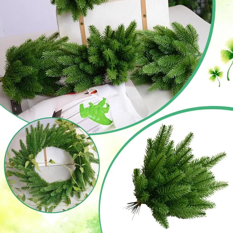 Decorative Flowers 25pcs Artificial Greenery Needle Garland Picks Christmas Holiday Home Decor 25 Party Dresses For Girls Event Chairs Kids