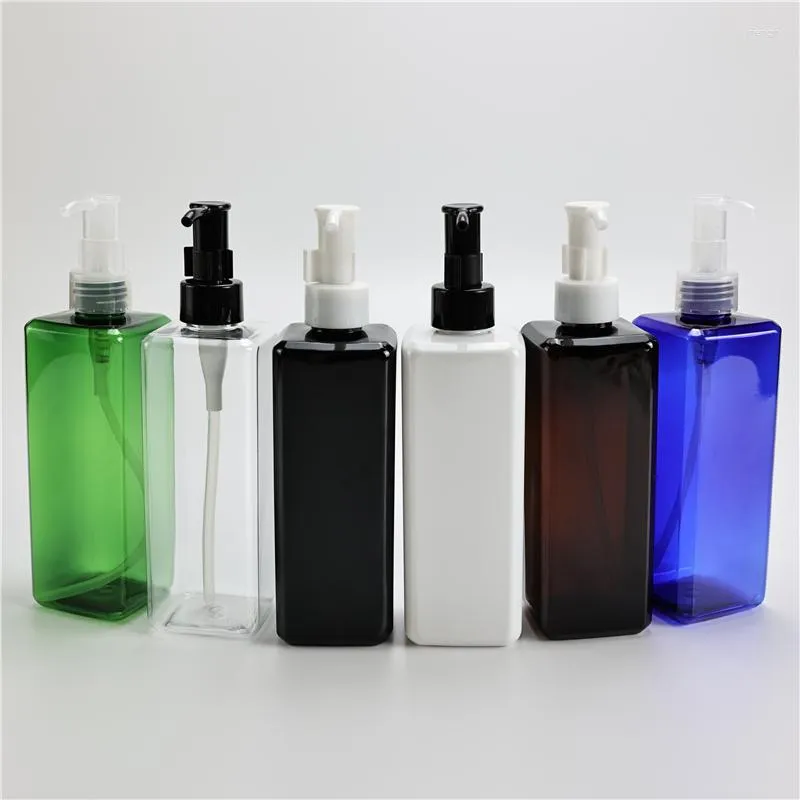 Storage Bottles Multicolor 300ml X 20 Empty Square Plastic With Essential Oil Pump Cleaning Packaging Massage Containers