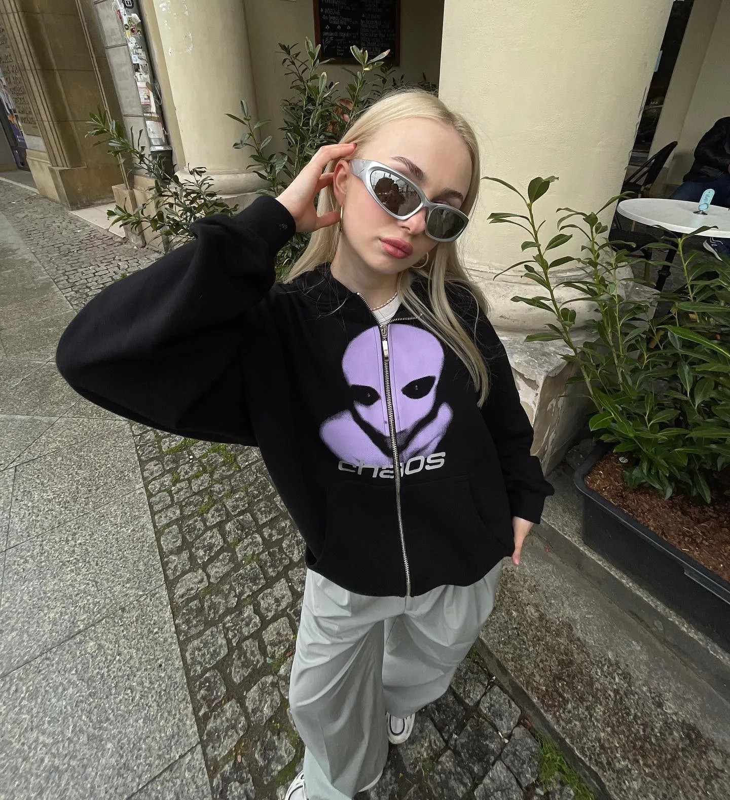 Damenpullover Y2K Skeleton Zip Up Übergroße Sweatshirts 2023 Herbst Goth Hoodie Grunge Kapuzenjacke Streetwear Kleidung 230808