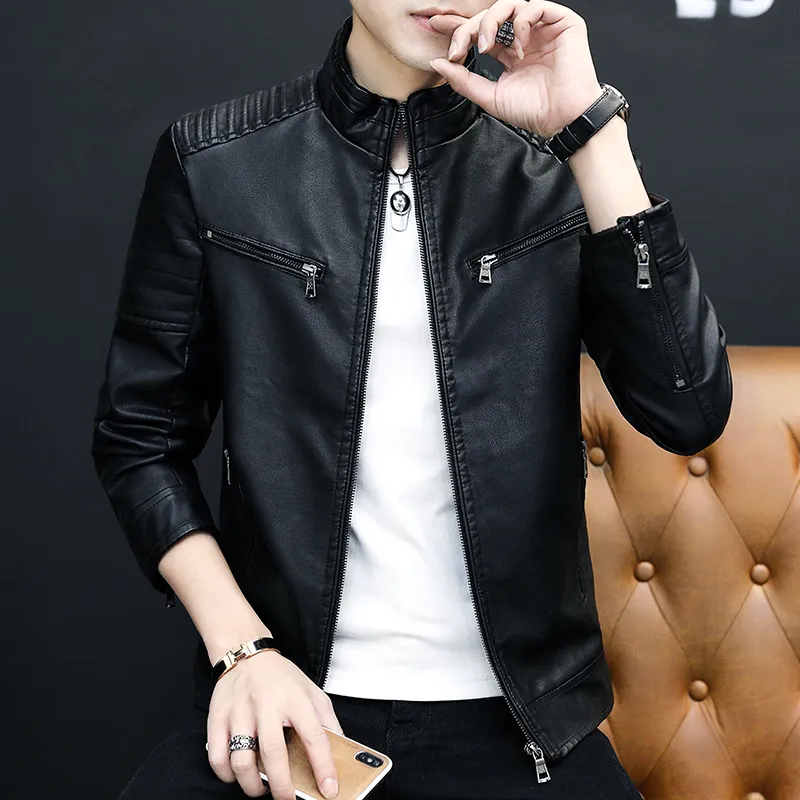 Mens Jackets Men Leather Suit Jacket Men Slim Fit Short Coat Men Fashion Leather Jacket Streetwear Casual Blazer Jackets Male Outerwear 230808 From 24 87 DHgate