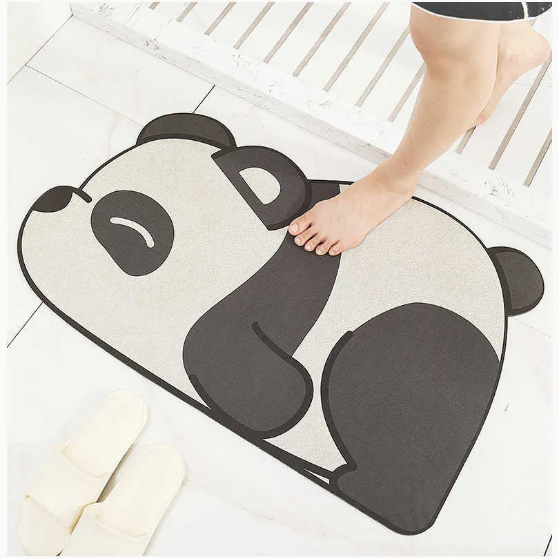 Szybkie suszenie urocze pies pies panda mata do kąpieli super chłonna przeciwpoślizgowa dywan skóry maty podłogowe toaleta Dekor Domowa dywan kuchenny 40*60cm HKD230809