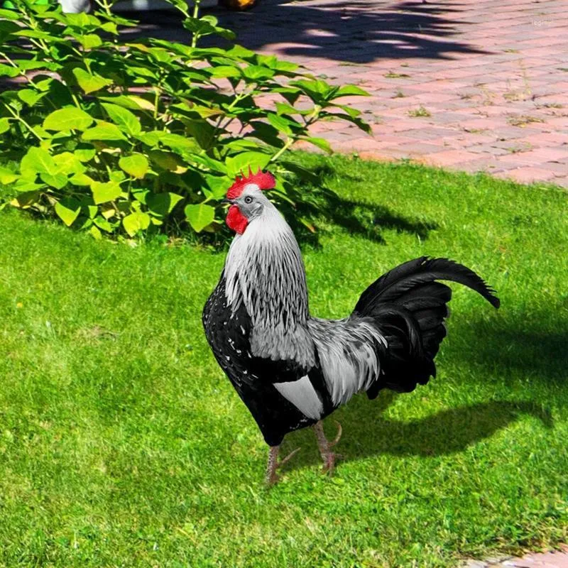 Decorazioni da giardino Ornamenti per paletti di pollo in acrilico Gallina Pulcino Inserto per prato Cartello Stampa fronte-retro Decorazione Scultura gallo