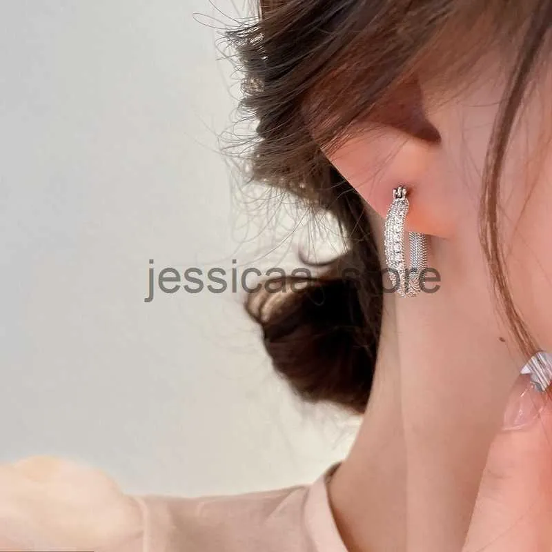 Charm Tiktok Earrings Of The Same Style Womens Luxury Micro Inlaid