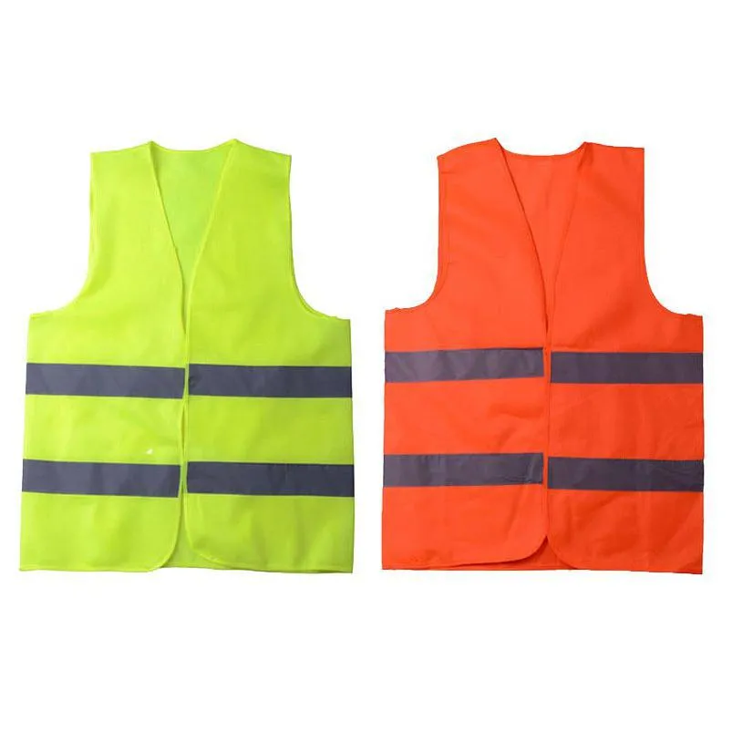 Sécurité au travail Fourniture Visibilité Travail Construction Gilet Avertissement Trafic Réfléchissant Vert 2 Couleurs Drop Delivery Office School Bus Dhcay