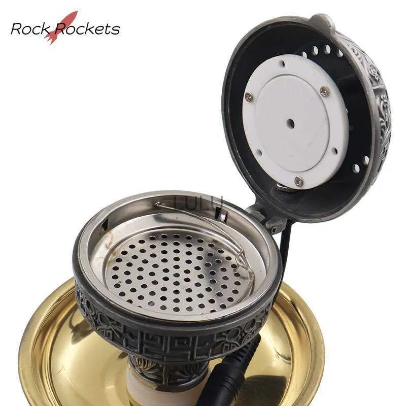 R r High Qulity Duży rozmiar E-shisha Smokan Electronic Shisha Tobacco Bowl Węgiel drzewny Chicha Nargile Smoking Akcesoria HKD230809