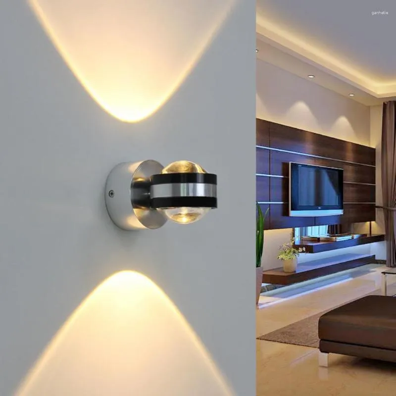 Vägglampa hemförbättring inomhusbelysningslampor väggmonterade aluminium AC85V-265V6W Modern minimalistisk LED
