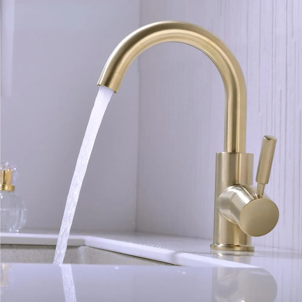 Laiton noir robinet de lavabo mitigeur d'eau froide et chaude robinet d'évier nickel brossé or Rose Bronze robinets avec vidange Pop Up