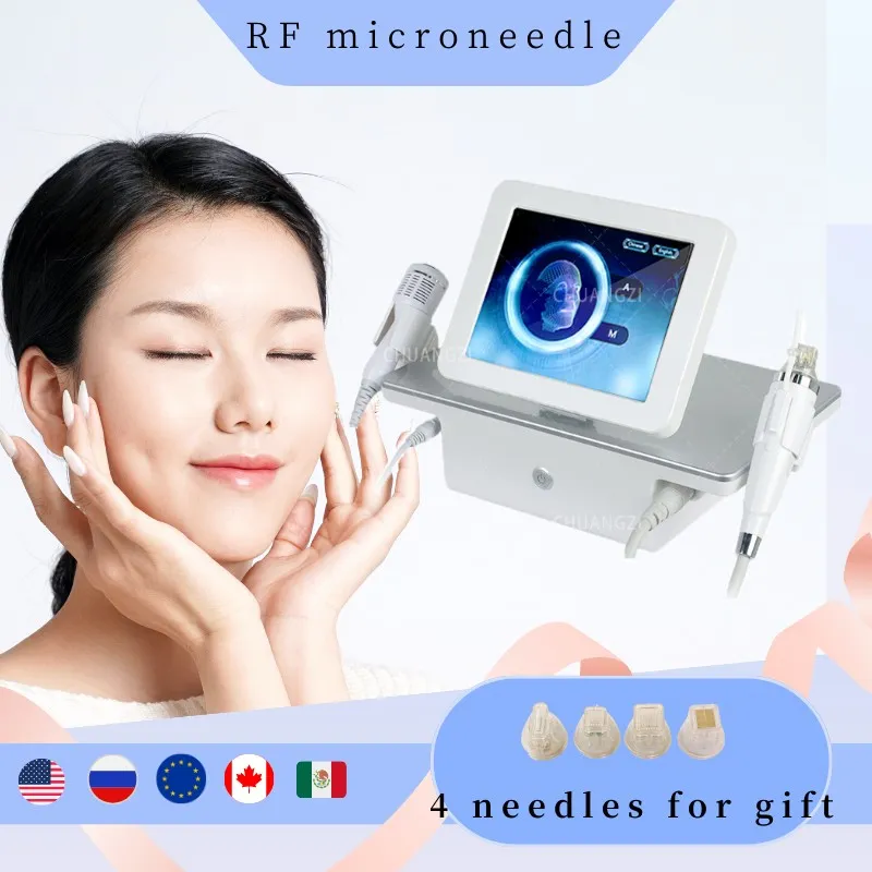 Microneedle Fractional RF Machine 10/25/64/nano Pins Cartridge Rugas Stretch Marks Removal Care Body Lifting Acne Scar Removal Machine