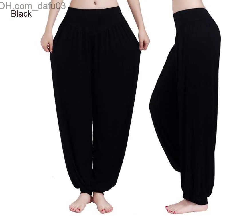 Women's Pants Capris Cotton high waisted elastic women's harem pants S Harbor pants Flash pants Dance club Bohemian wide leg loose pants Bloomer pants Z230809