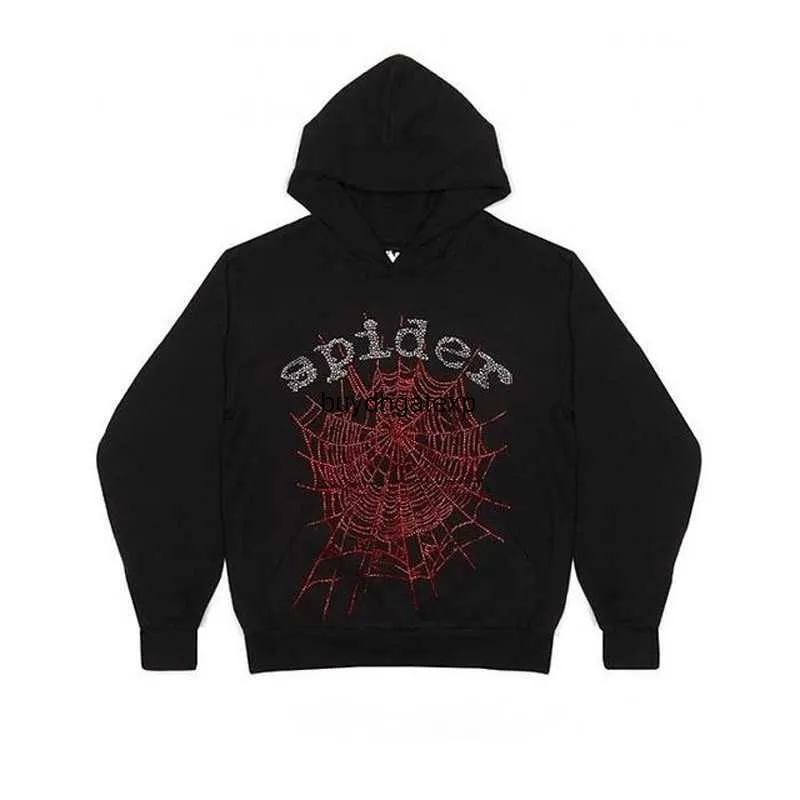 A8on Kadın Hoodies Sweatshirts Hip-Hop Web Örümcek Rhinestone Desen Büyük Boy Erkekler Estetik Y2K Gotik Punk Harajuku Gündelik Hoodie