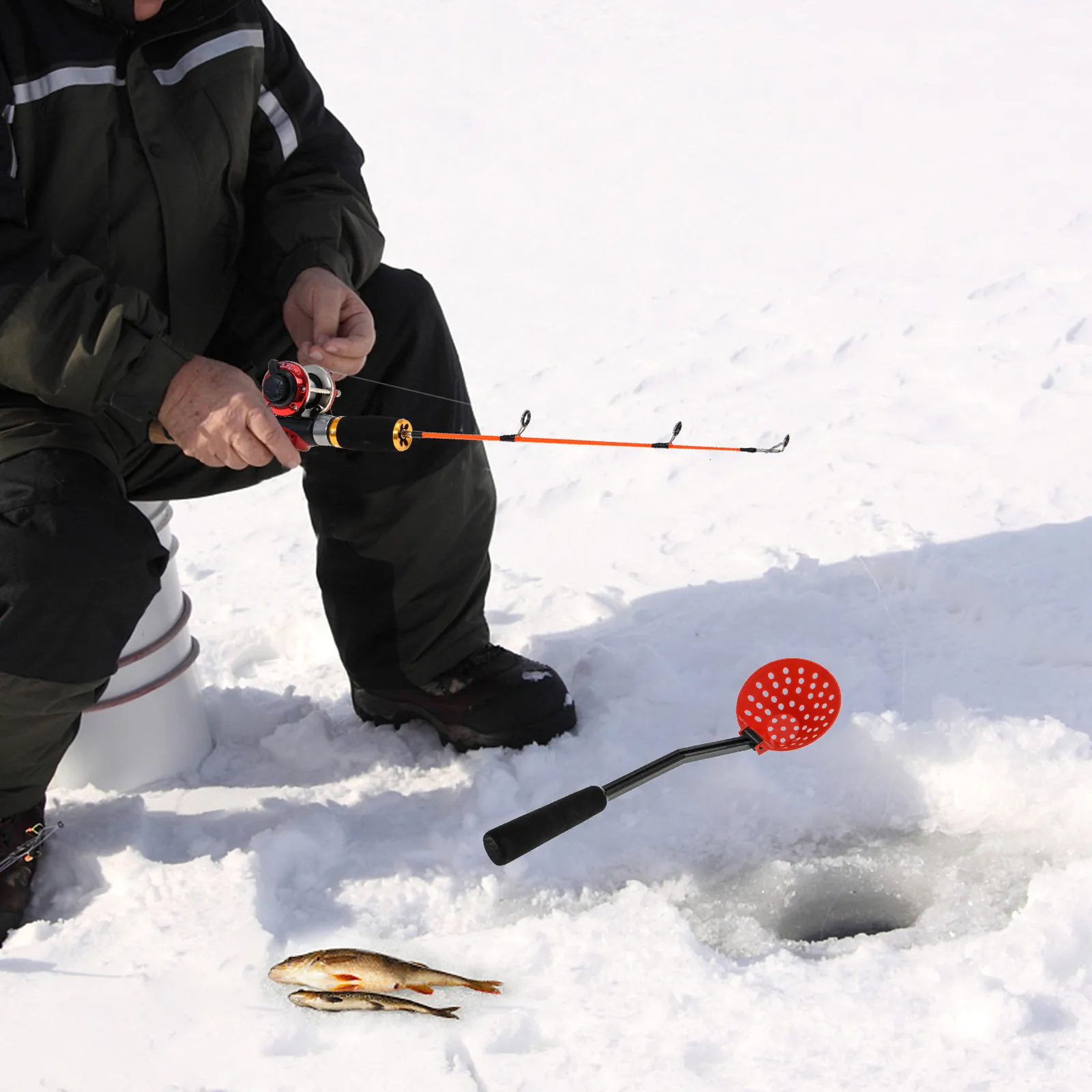 Lixada Ice Fishing Complete Kit With Ice Fishing Combos, Skimmer