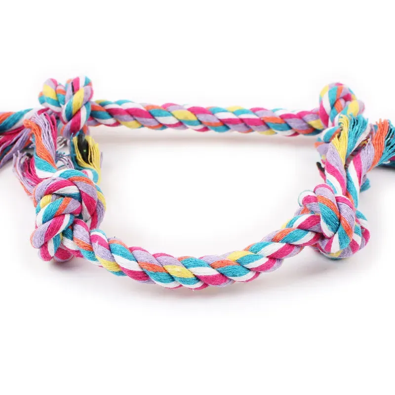 17CM Random Dog Toys Pet Supplies Durable Pet Dog Puppy Cotton Chew Knot Toy Braided Bone Rope Funny Tool