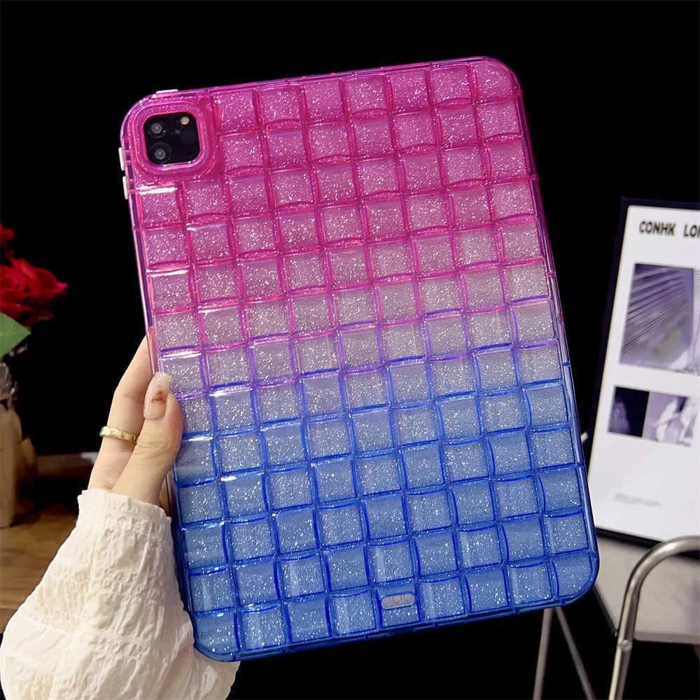 För iPad Pro 11 -tums Case 6th iPad Air 5 4 3 5: e 6: e 8: e 9: e 10: e generationen 10.9 Mini 4 5 6 Air 2 9.7 Soft Ice Block Cover HKD230809