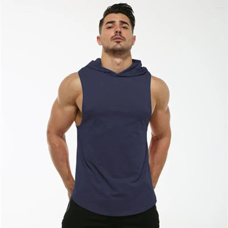 Summer Cotton Sleeveless Hoodie Mens For Men Sleeveless Gym Vest