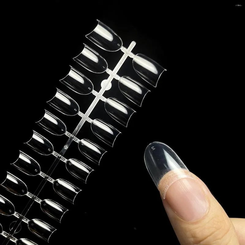 False Nails 120pcs Short Straight Square Nail Tips Half Cover Slight Curved French Round Shape For Extension System
