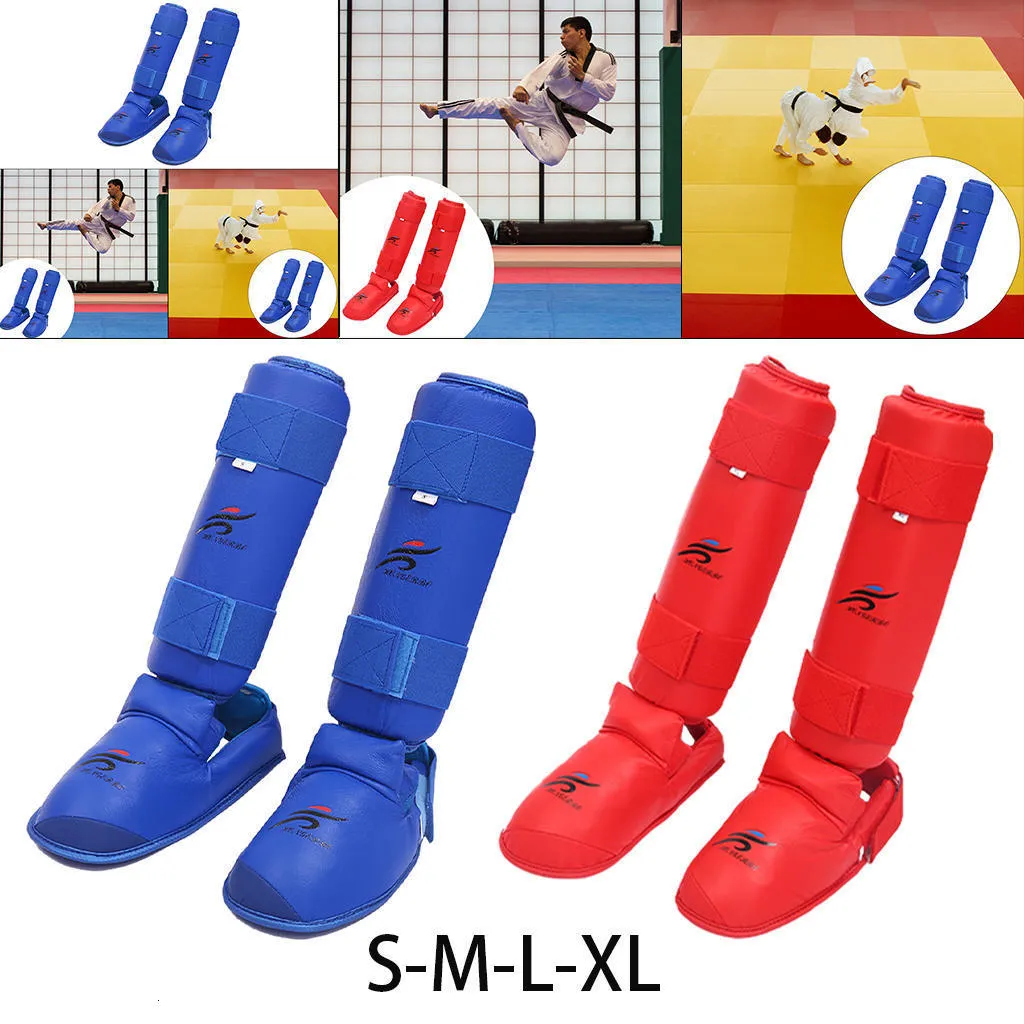 Boxing Shin Guards Leg Instep Protector Kickboxing Pads Protective Gear Martial Arts MMA for Kids Adults Support Equipment