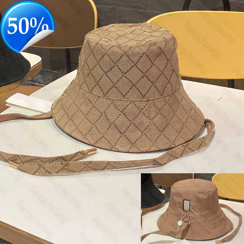 Cappelli a tesa larga Secchiello Reversibile Designer Cappello da sole unisex Cinturino in metallo marrone Moda Cappellino da sole Cappellino da trekking Casquette Uomo Donna