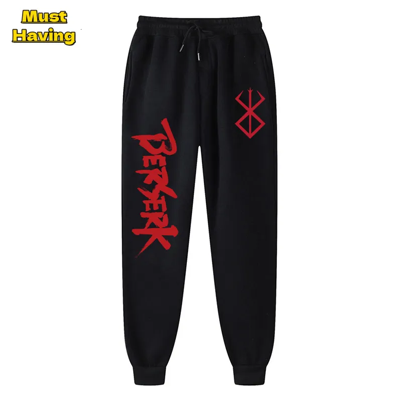 Pantalones de hombre Anime Berserk Imprimir Pantalones de chándal para hombres Joggers atléticos Pantalones Primavera Otoño Casual Pantalones de lana con bolsillos Cosplay 230808