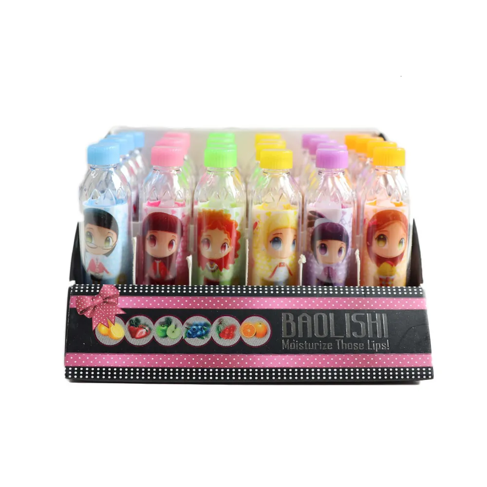 LIGH GLSS Hurtowa 24pc Cartoon Balm Zestaw Naturalny roślina CT nawilżanie długotrwałych uczniów usta pielęgnacja ust 230808