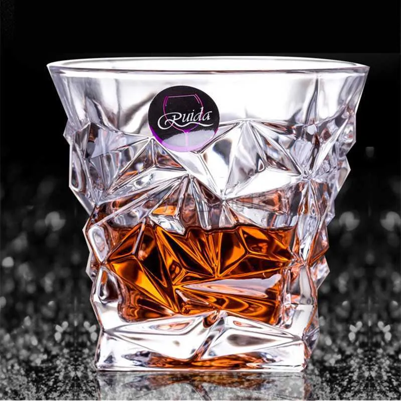 Märke vinglas blyfri värmebeständig transparent kristallöl whisky konjak vodka cup multi mönster drinkware bar presenter hkd230809