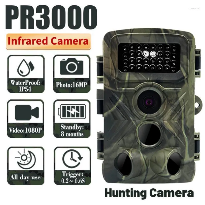 Camcorders Hunting Camera 1080p Trail Pr3000 Night PO Многофункциональный IP54 Водонепроницаемый 32-мегапиксельный видео