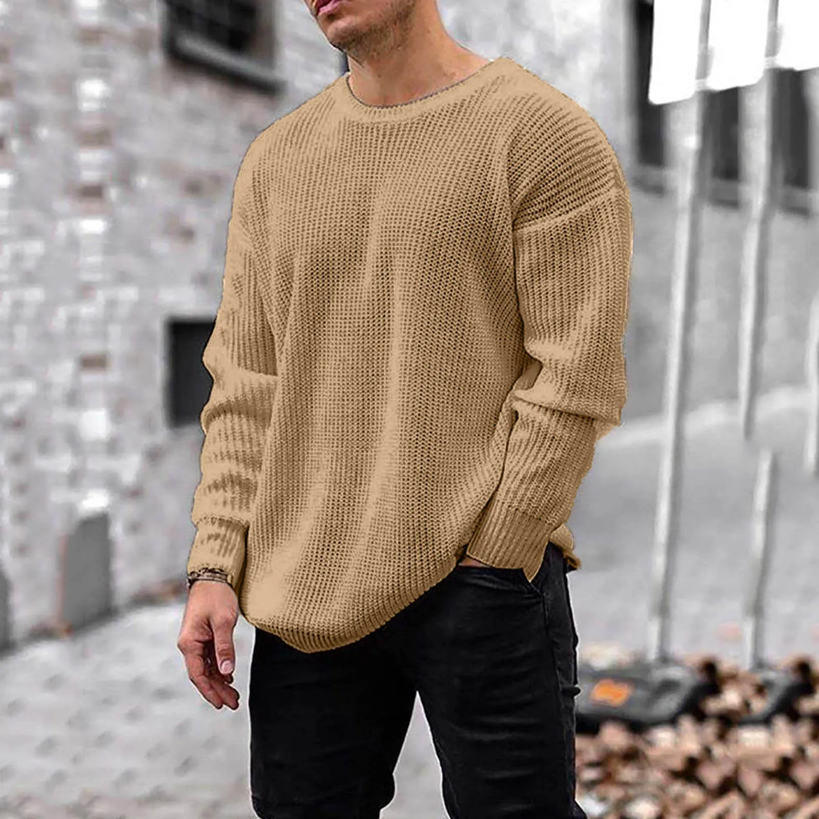 Mens Sweaters Men Autumn Winter Long Sleeve Solid Sweater Loose Cotton Sweater Pullovers Men High Elasticity Fashion Male Pullover 230808 From 49 1 DHgate