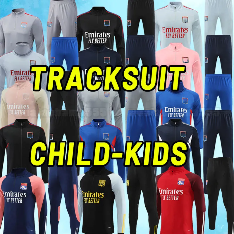 Lång ärm 23 24 Soccer Tracksuits Maillot de Foot 2023 2024 OL AOUAR NDOMBELE FOTBACKT SHIRTS L PAQUETA TRAORE MEN LYON Tracksuit Tracksude Jacka Kids Enfants