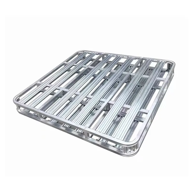 Mechanism parts, round corner double side forklift iron tray, feed flour stacking special, four sides into the fork galvanized round corner iron pallet