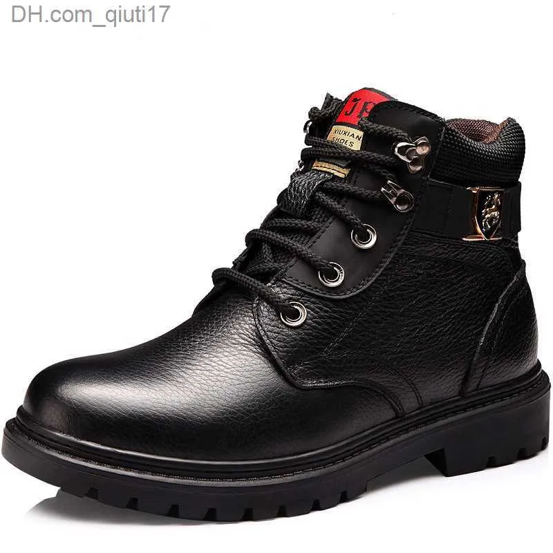 Abendschuhe Marke ECHTES LEDER HERREN SCHUHE HERBST WINTER HERREN STIEFEL MODE VINTAGE STIL MOTORRADSCHUHE HIGH CUT HERREN FREIZEITSCHUHE 44 Z230809