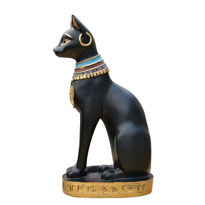 Декоративные предметы статуэтки статуя кошачья статуя орнамент египетская фигурка украшения винтаж богиня Домашний сад Мини -животное 230809
