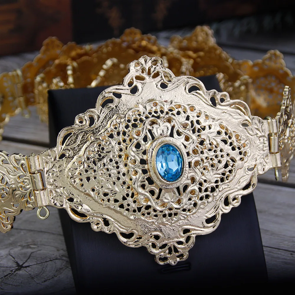Ceinture Chaîne Dorée Strass Pour Femme - 120 Cm Réglable, Alliage Zinc, Pour Robe, Jean, Bikini