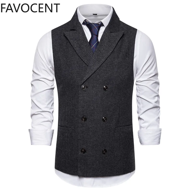 Coletes Masculinos Colete Masculino Fato Duplo Seios Coletes Masculino Terno Sem Mangas Colete Colete Vintage Formal Blazers Colete para Casamento chaleco 230808