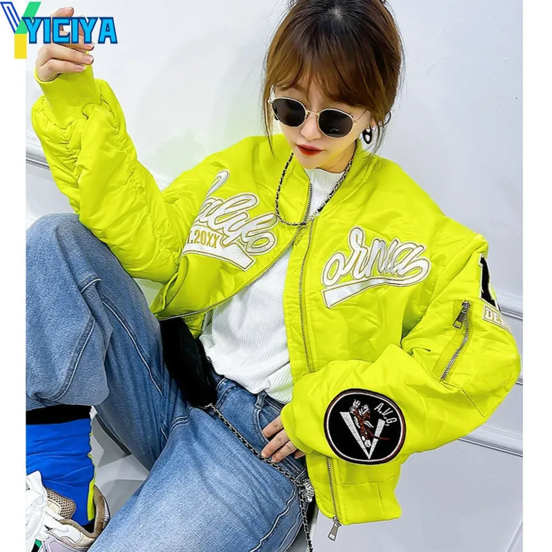 Vestes pour femmes YICIYA veste bomber femmes varsity racing survêtement manteaux vintage American Oversize Baseball Jacket Long Sleeve met 230808