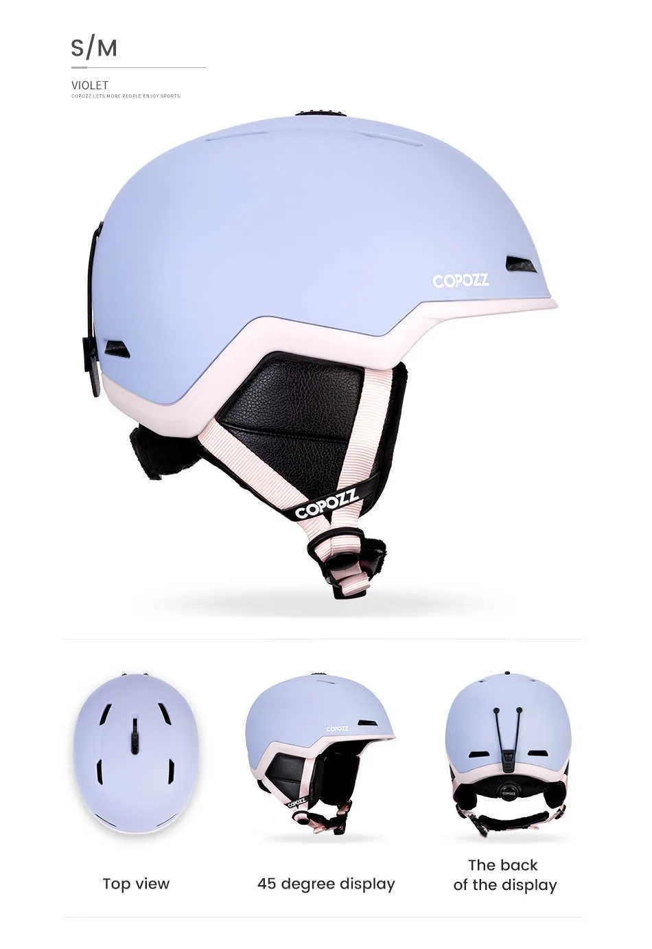 Copozz-casco de esquí para hombre y mujer, de media cobertura, para  Snowboard, Moto de nieve