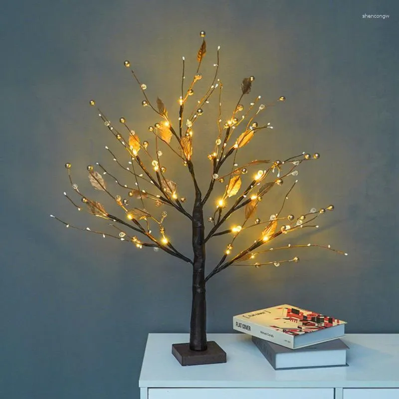Nocne światła LED Mini Boże Narodzenie migoczące drzewo miedziane lampa girlanda na wakacje domowe dzieci sypialnia dekoracje luminarne wróżka