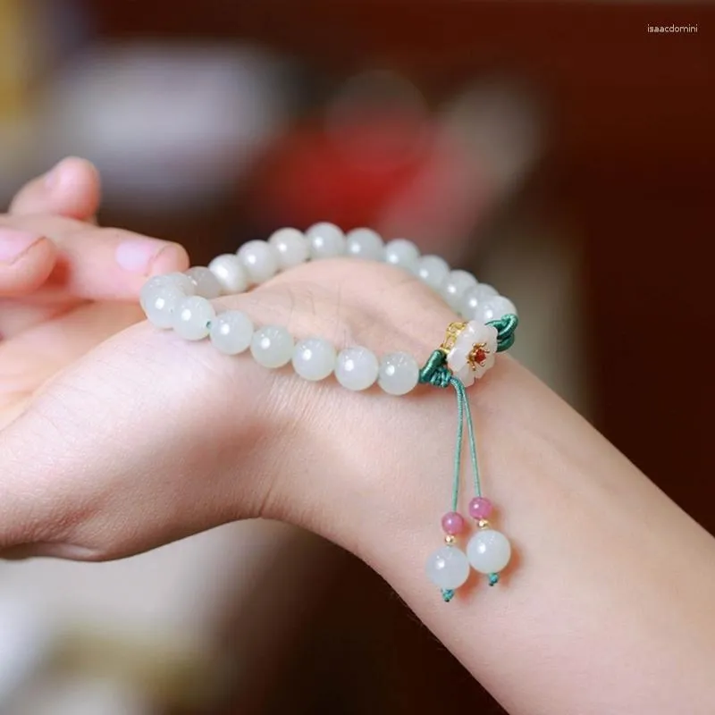 Charmarmband Small Peach Blossom Bangles Crystal Round Armband Simple Fashion