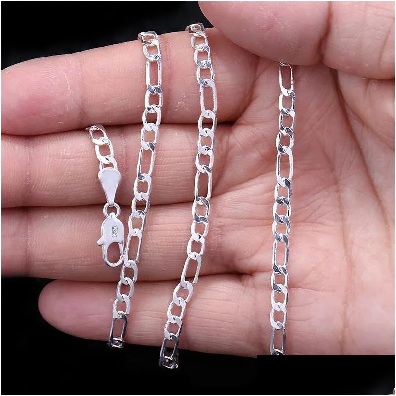 Chains 2Mm Sier Plated Chain Necklace For Women Men Fashion Gold Colors Choker Fit Pendant Jewelry 16-30 Inches Drop Delivery Necklace Dhv63