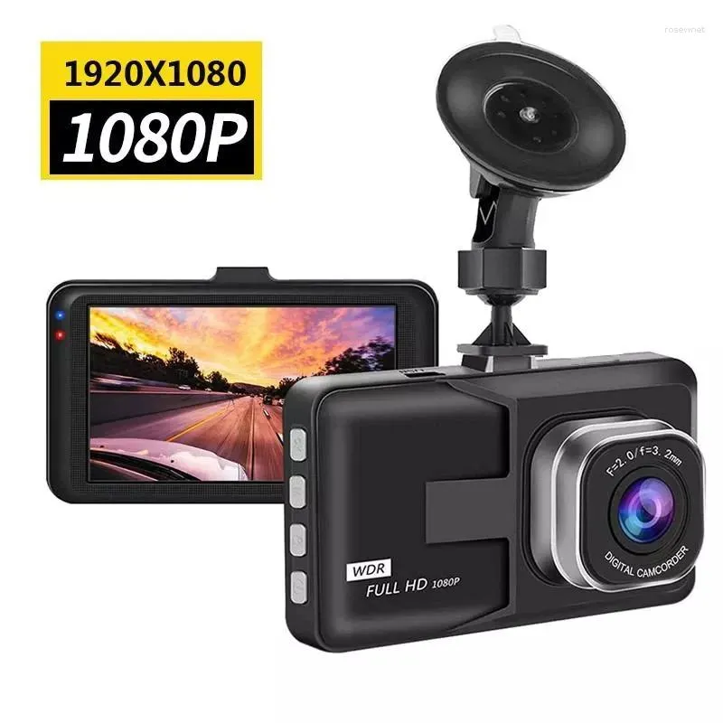 DVR De Voiture Vidéo 3 Objectif De Caméra DVR De Voiture, Caméra De Tableau  De Bord HD 1080P À 3 Canaux, Avec Vision Nocturne IR, Enregistrement En  Boucle, Capteur G, Moniteur De