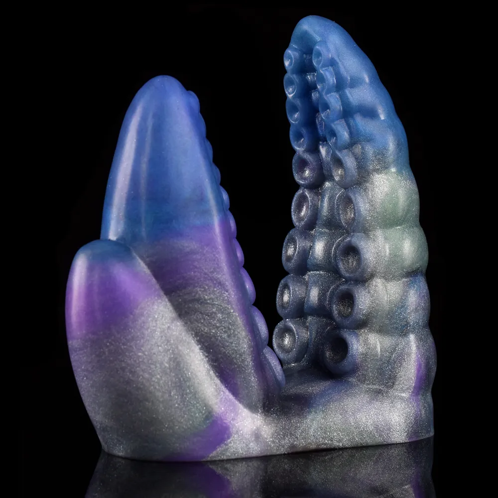 EggsBullets FAAK Tentacle Vibrating Finger Sleeve Silicone Sheath Multi Color Clit Stimulate Women Masturbator_voghion.com